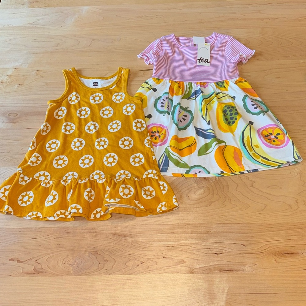 Tea Collection Yellow and Pink Kids Dresses